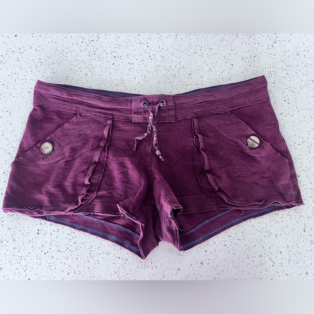 Free People Women's Purple Burgundy Casual Shorts Womens Size 10